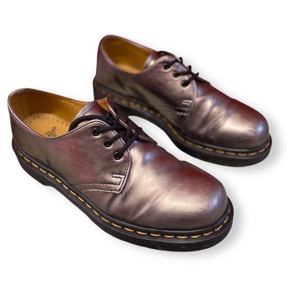 Dr. Martens 1461 Vegan Metallic Chrome Lowtop Lace Industrial Loafer Shoe 7 - Picture 4 of 9